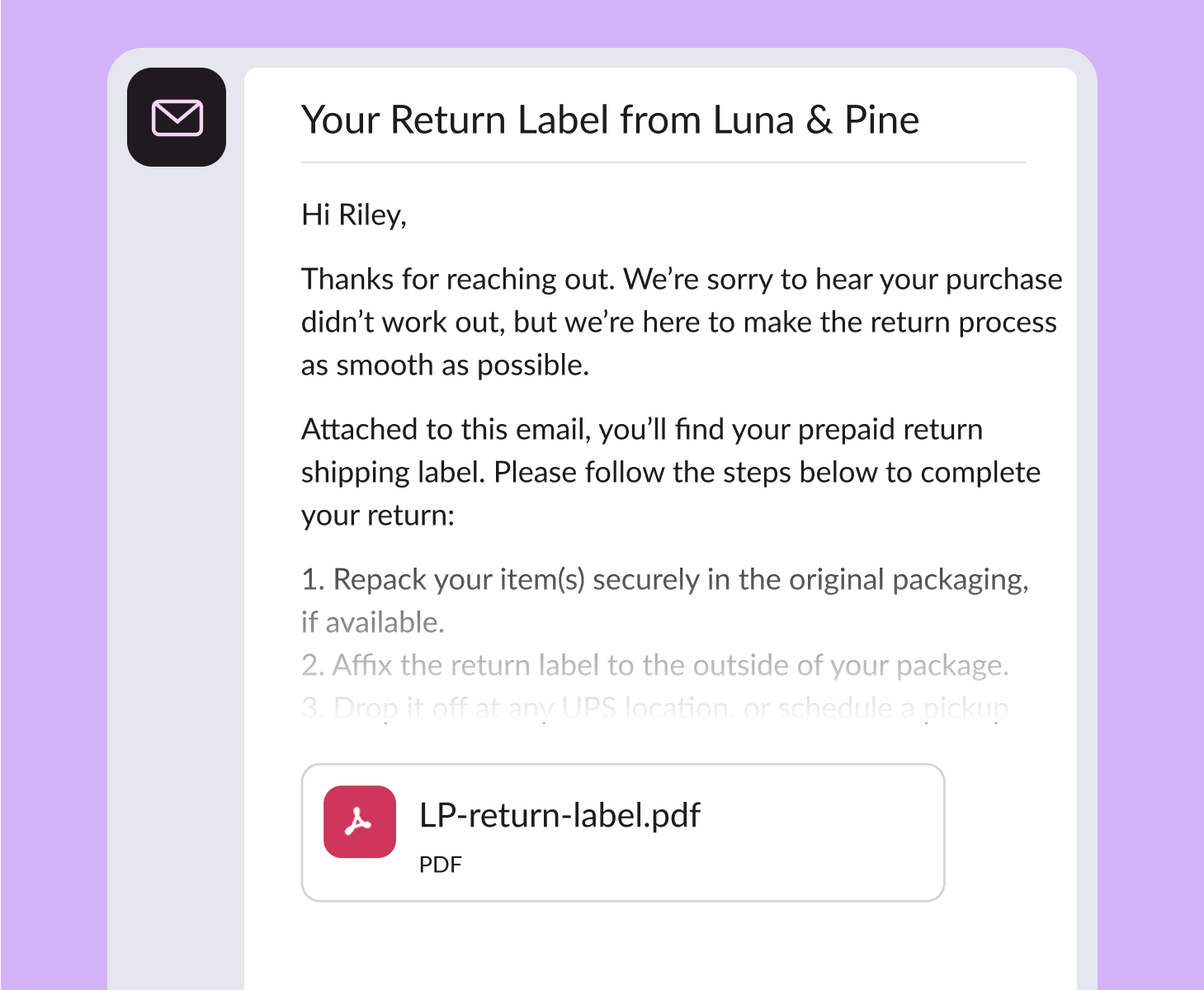 Create personalized message